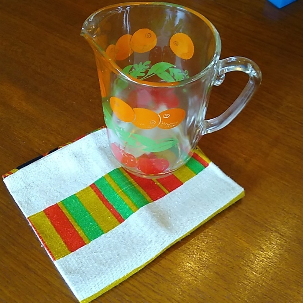 Darling vintage glass juice pitcher